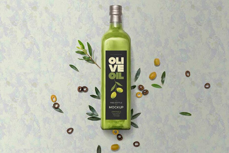 Free Olive Oil Bottle Mockup