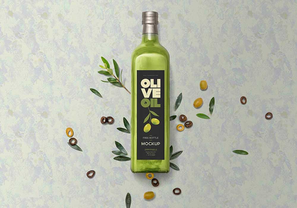 Free Olive Oil Bottle Mockup