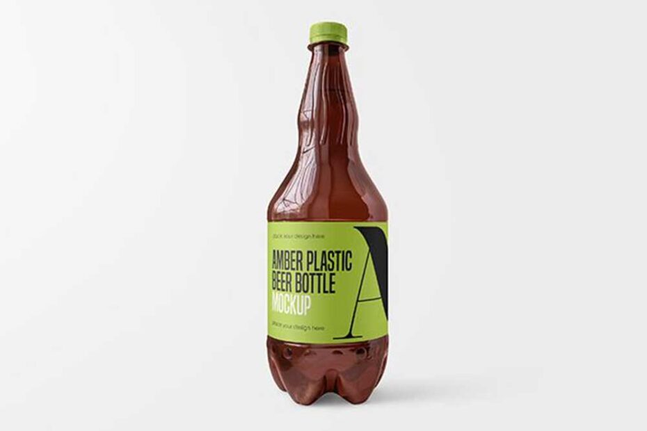 Free Plastic Beer Bottle Mockup