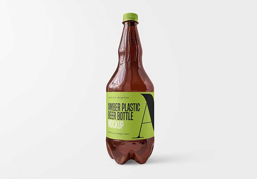 Free Plastic Beer Bottle Mockup
