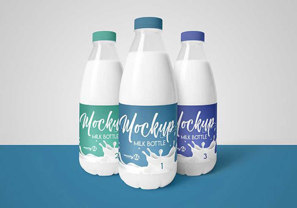 Free Plastic Milk Bottle Mockup