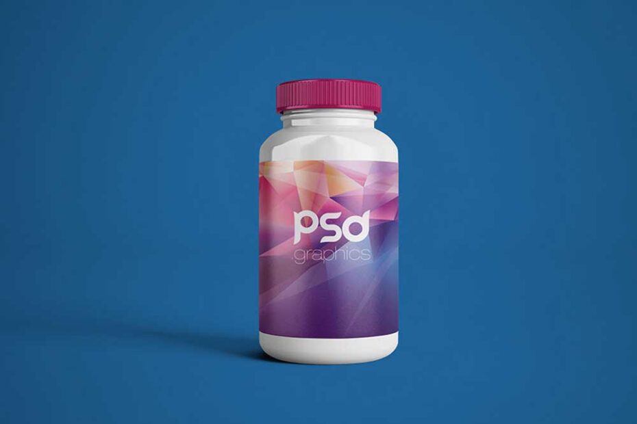 Free Plastic Pills Bottle Mockup