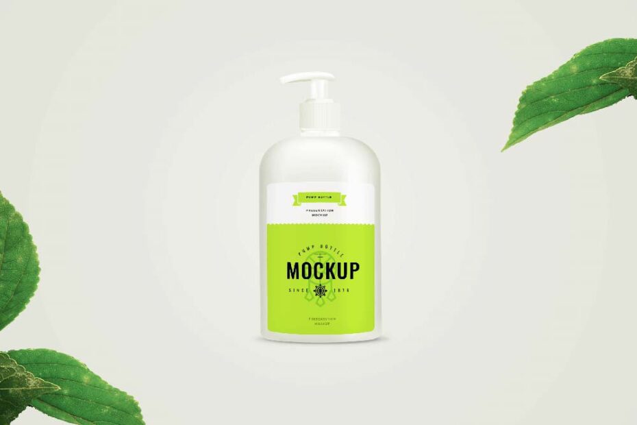 Free Pump Bottle Mockup