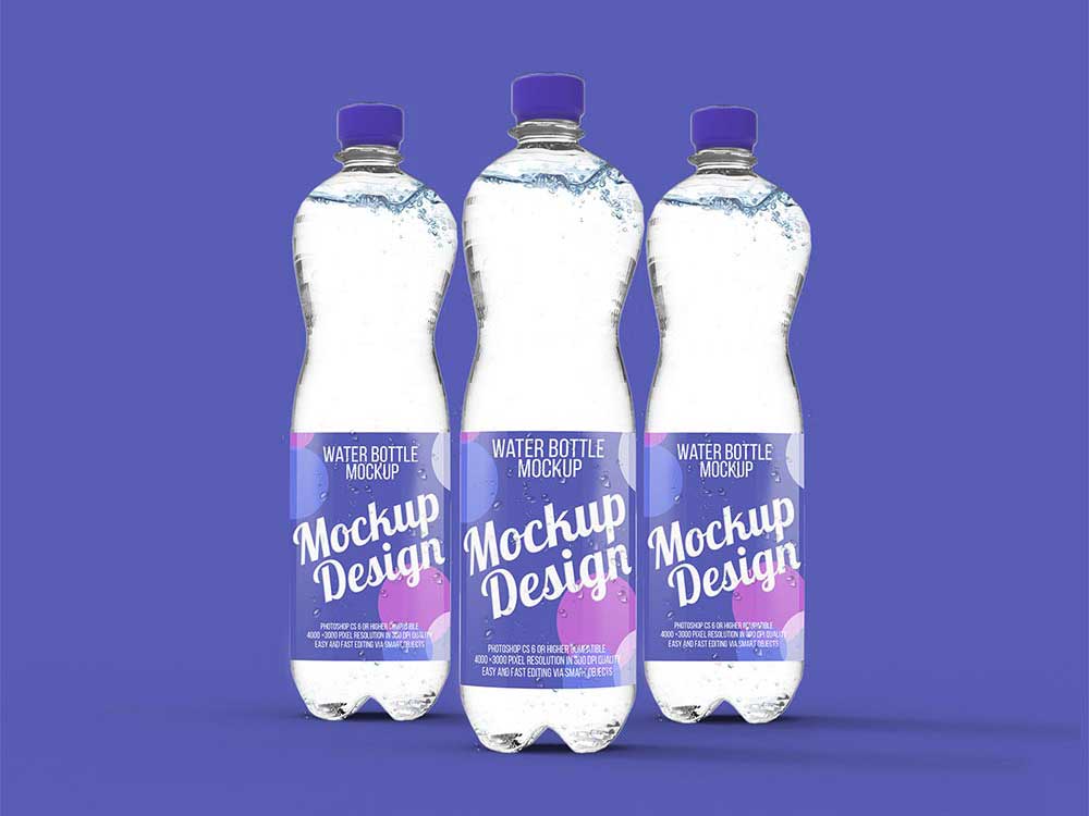 Free Realistic Water Bottle Mockup