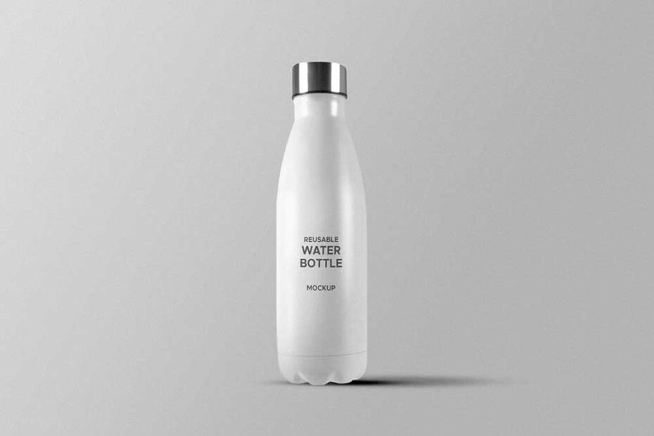 Free Reusable Water Bottle Mockup