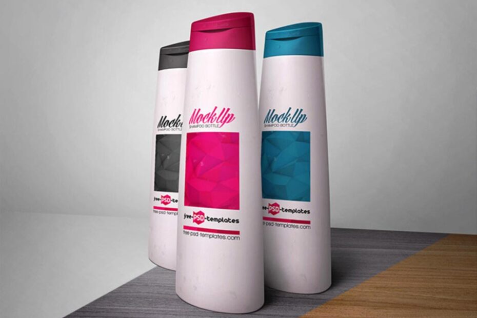 Free Shampoo Bottle Mockup