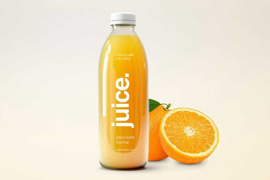 Free Sleek Juice Bottle Mockup