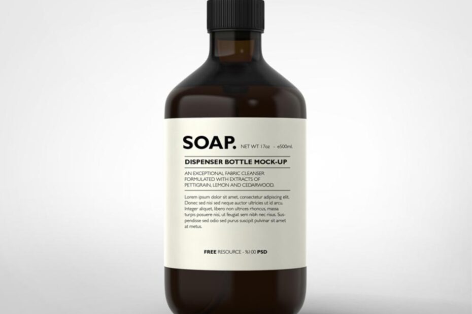 Free Soap Dispenser Bottle Mockup