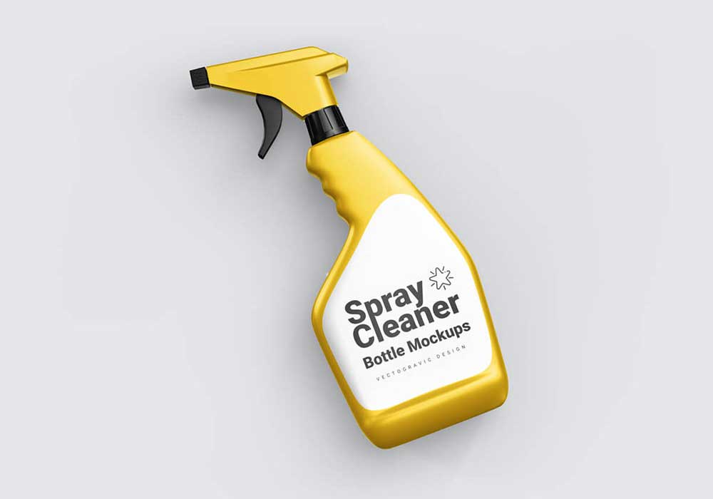 Free Spray Cleaner Bottle Mockup