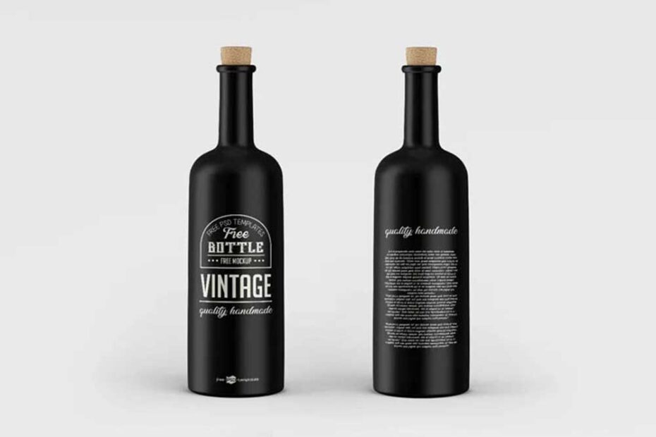Free Vintage Bottles Mockup