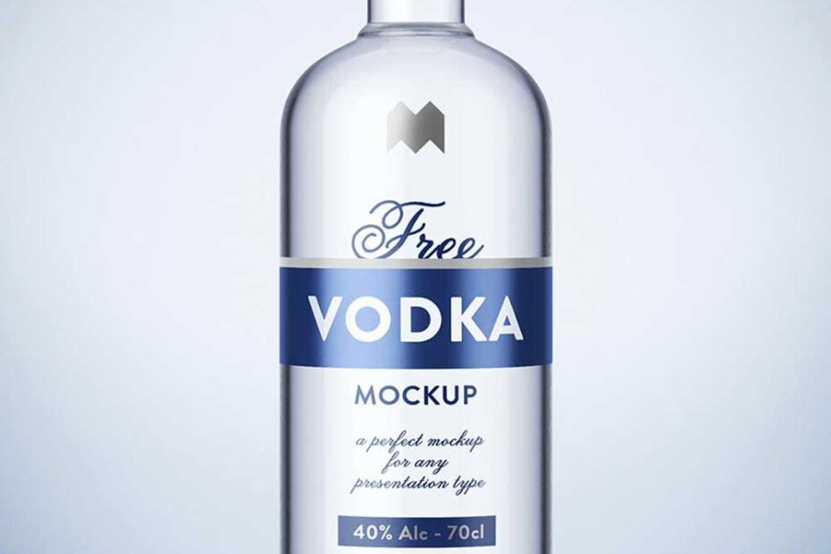 Free Vodka Bottle Mockup