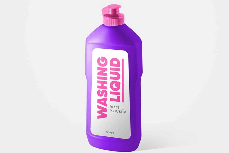 Free Washing Liquid Bottle Mockup