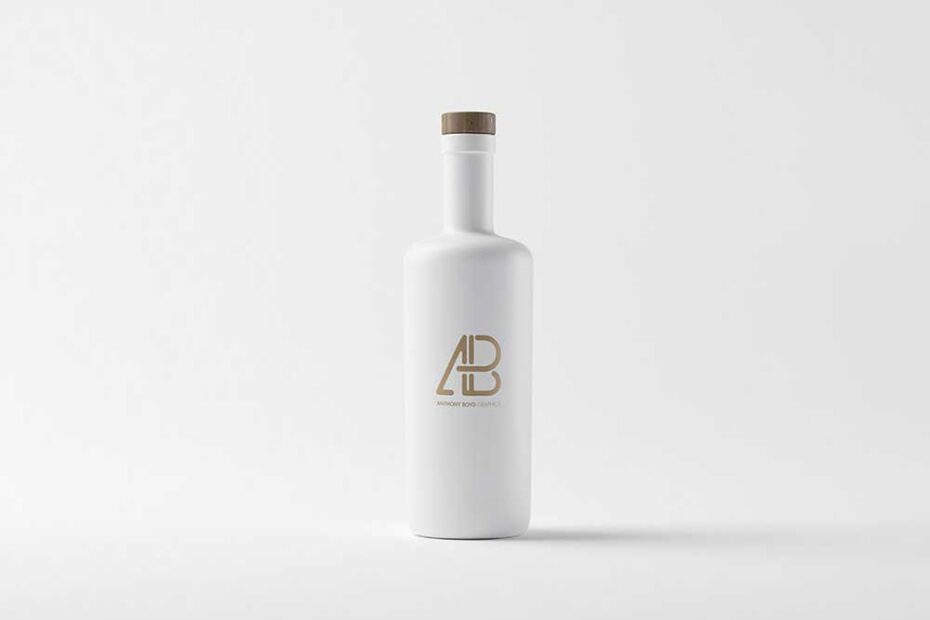 Free White Bottle Mockup