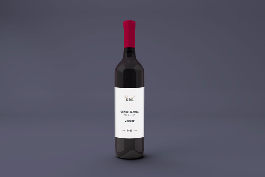 Free Wine Bottle Mockup