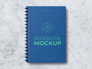 Free Clean Spiral Notebook Mockup