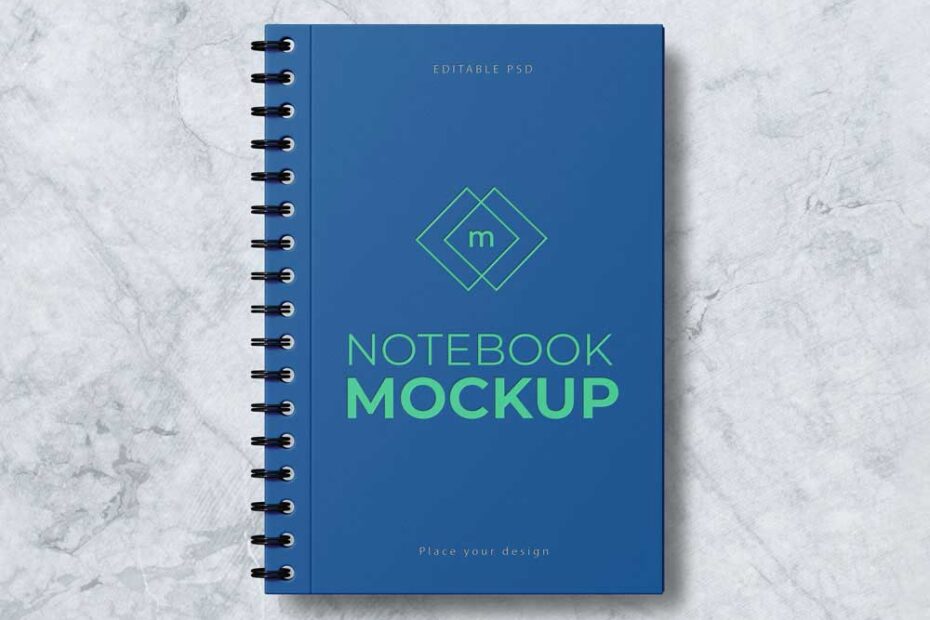 Free Clean Spiral Notebook Mockup