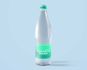 Free Glass Mineral Water Bottle Mockup