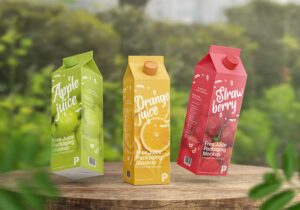 Free Juice Box Packaging Mockup