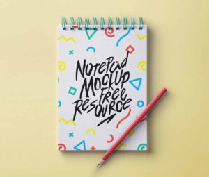 Free Minimal Ringed Notepad Mockup