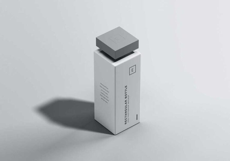Free Rectangular Bottle Mockup - Mockup City