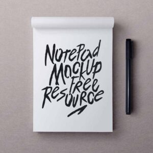 Free Simple Notepad Mockup