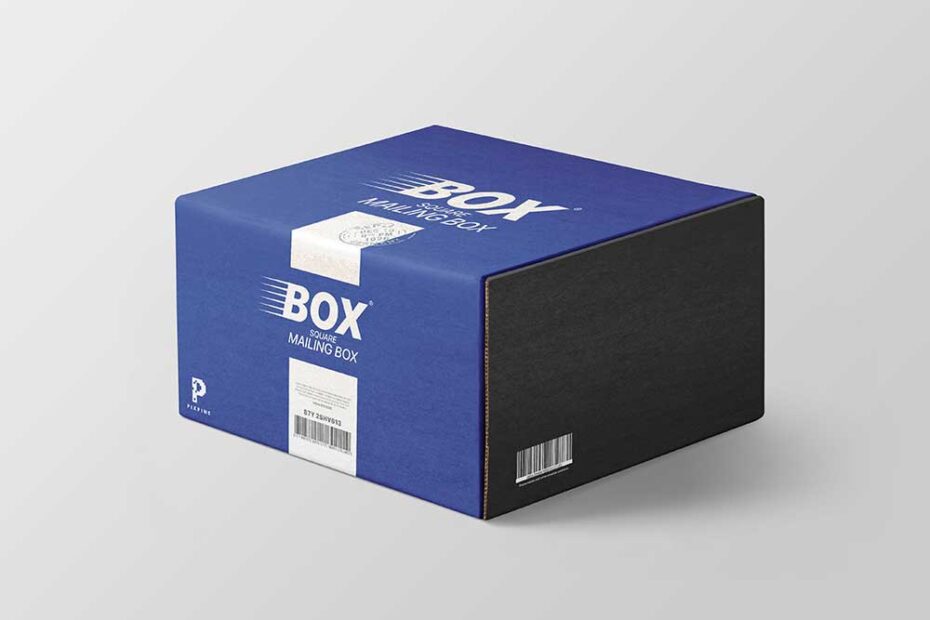 Square Mailing Box Mockup