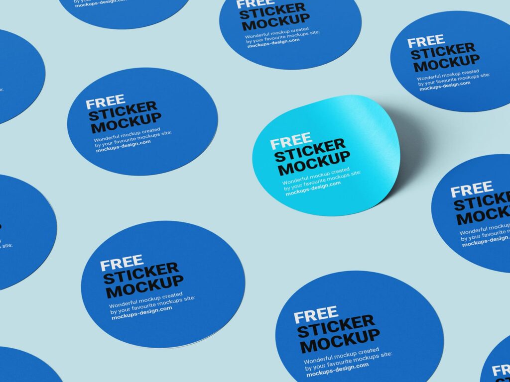 Round Sticker Mockup