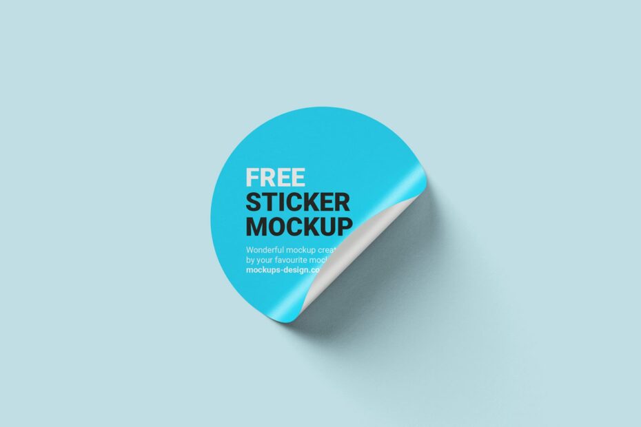 Free Round Sticker Mockup