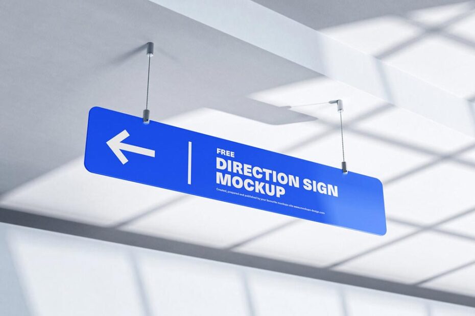Free Direction Sign Mockup