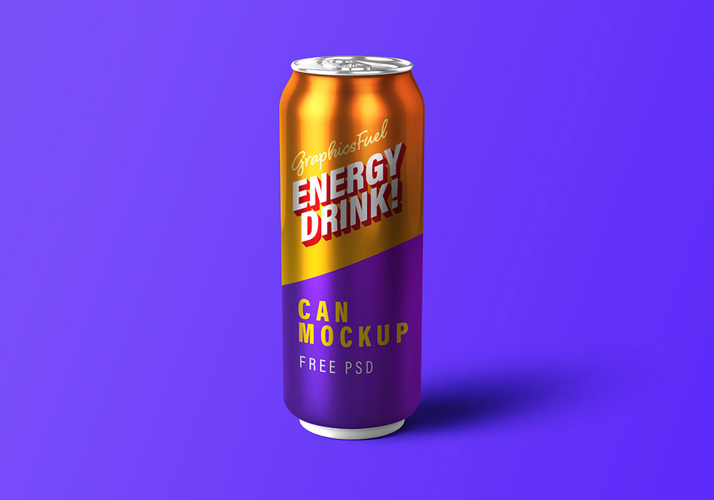 Energy Drink Can Mockup PSD