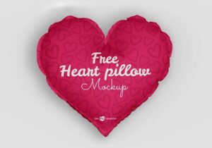 Free Heart Pillow Mockup