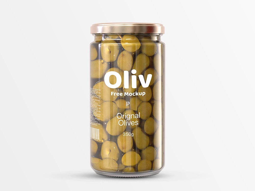 Olives Glass Jar Mockup