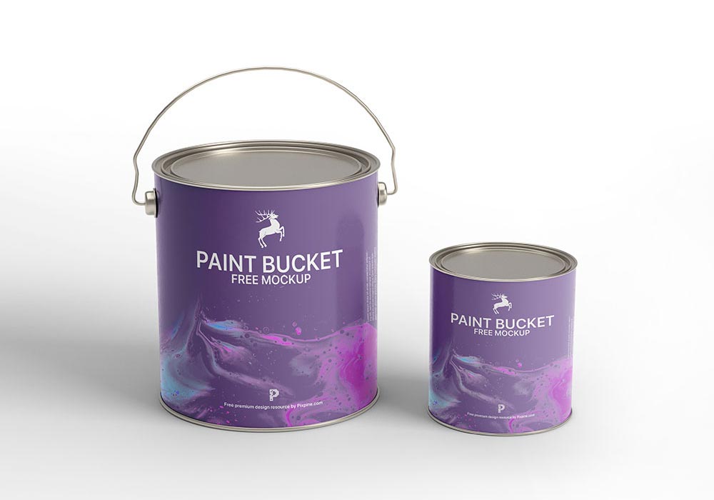 Free Paint Tin Bucket Mockup