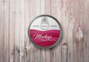 Free Round Small Can Mockup