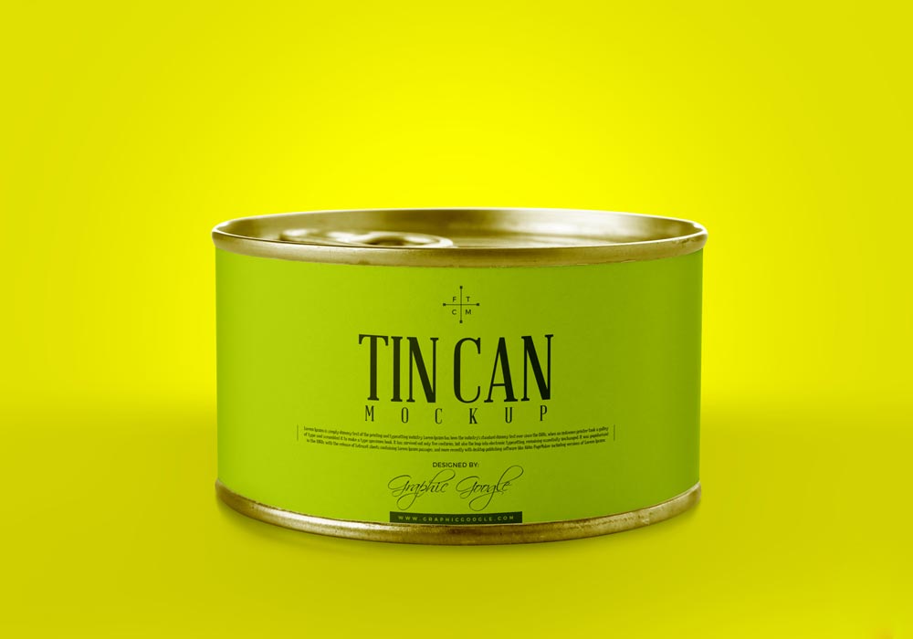 Small Round Tin Can Mockup