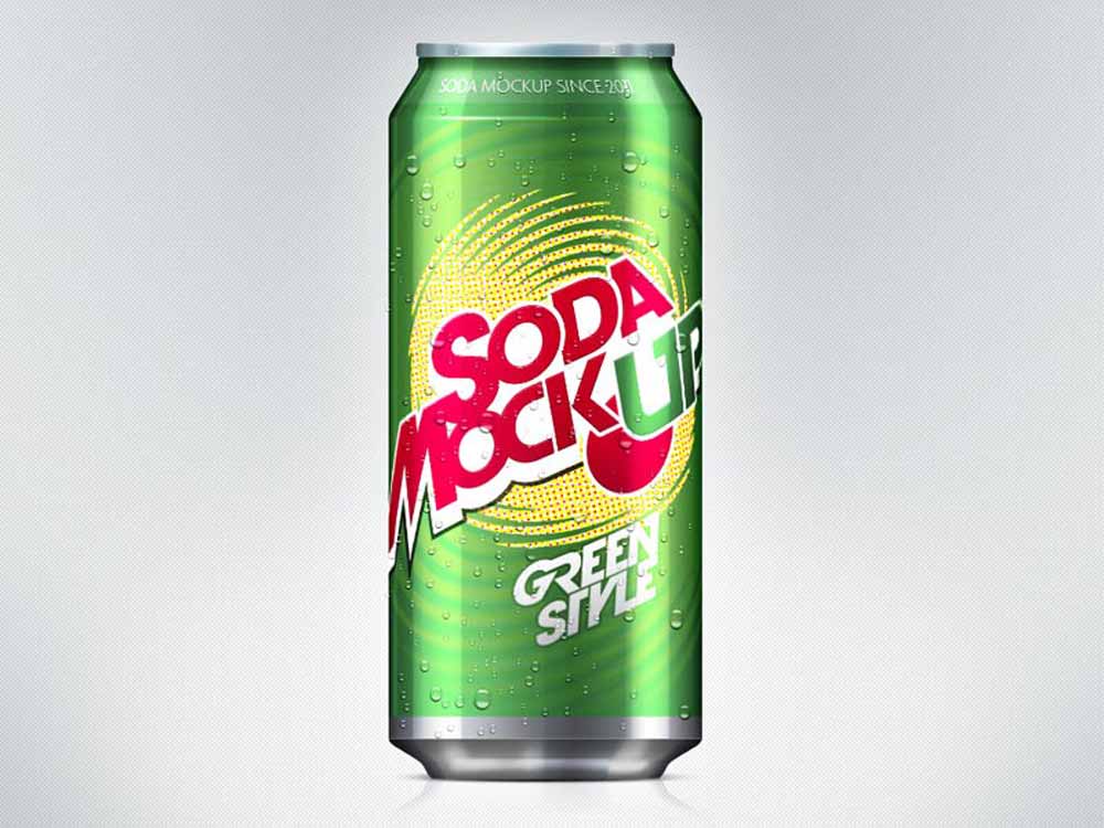 Free Soda Can Mockup Template