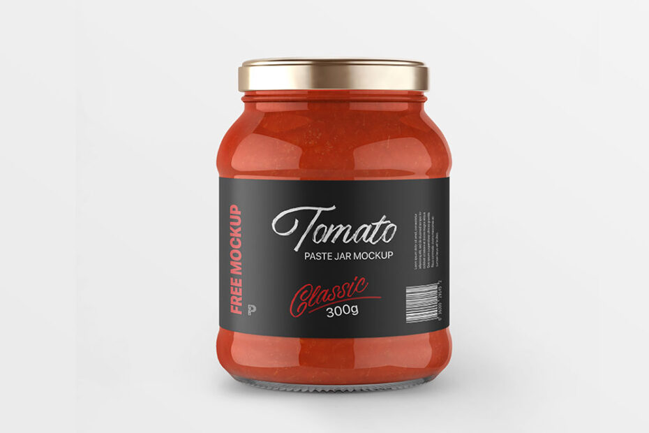 Free Tomato Paste Jar Mockup
