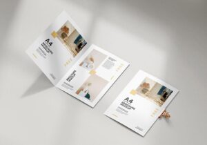Free Folded A4 Brochure Mockup