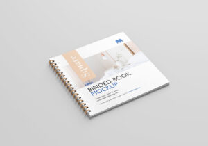 Free Square Binded Brochure Mockup