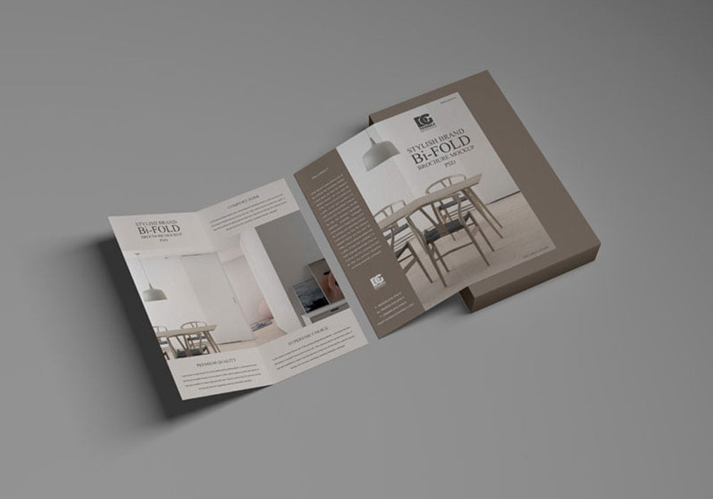 Stylish Bi-Fold Brochure Mockup