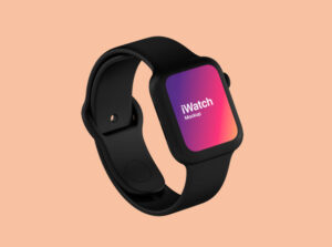 Free Apple Watch with Rubber Band Mockup