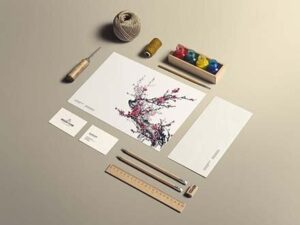 Free Art and Craft Stationery Mockup