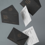 Free Falling Envelopes and Cards Mockup