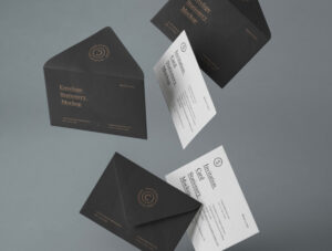 Free Falling Envelopes and Cards Mockup