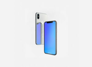 Free Floating iPhone X with Reflection Mockup