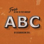 Retro 3D Text Effect Mockup Free Retro 3D Text Effect Mockup