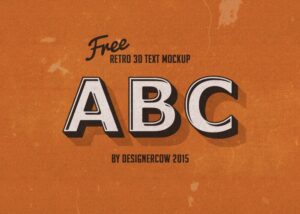Free Retro 3D Text Effect Mockup