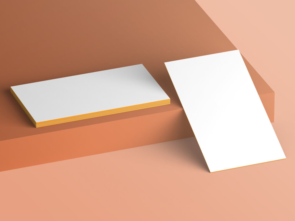 Free Thick Business Cards Mockup