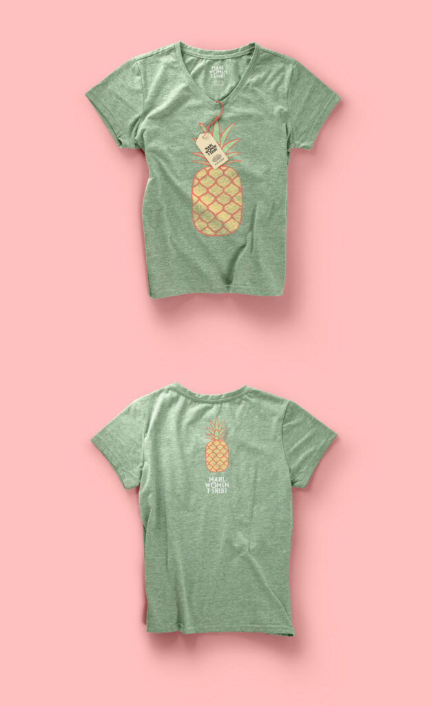 Free Woman Marl T-Shirt Mockup