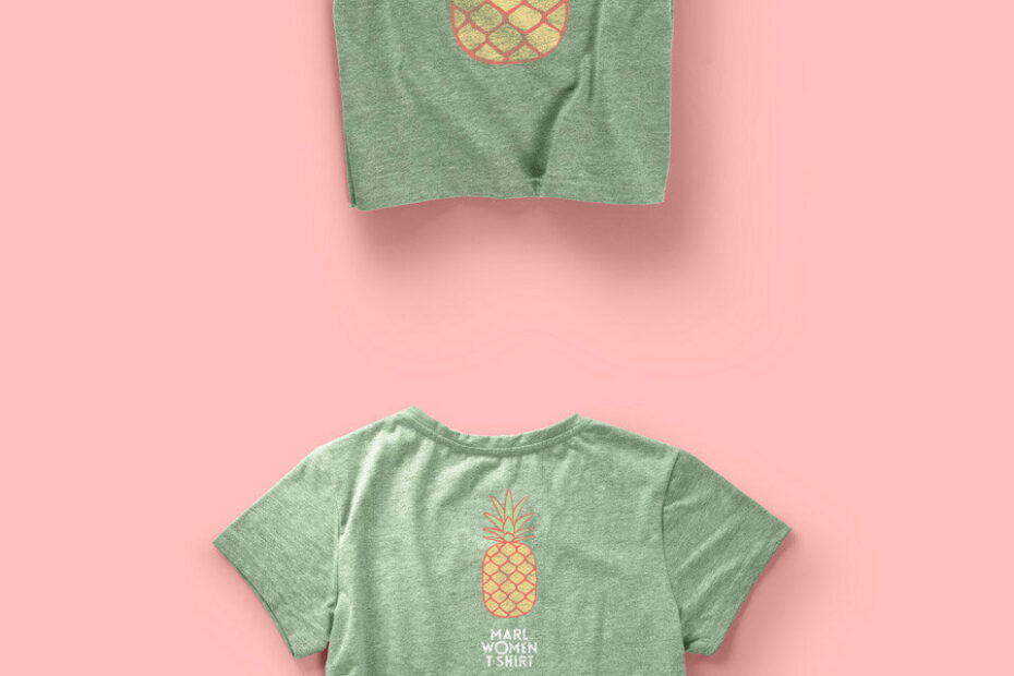 Free Woman Marl T-Shirt Mockup